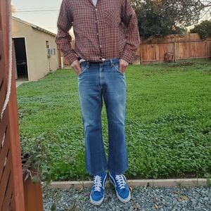 Levi's Vintage Orange Tab 517 Boot Cut Men's Blue Jeans Size 36x31. USA. 1970's.